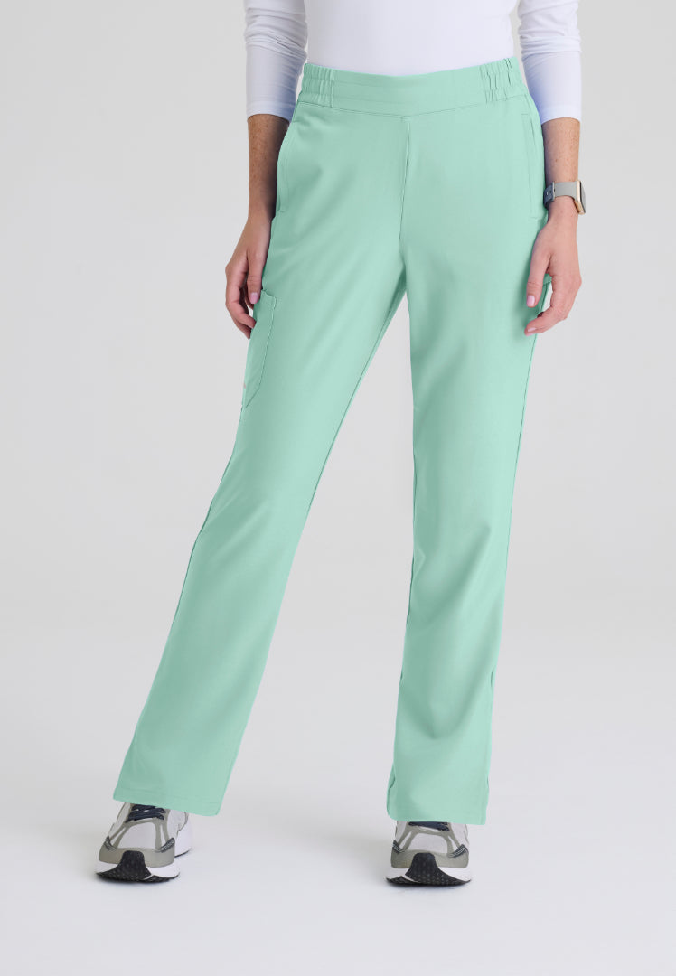 Cosmo 6-Pocket Mid-Rise Tapered Leg Pant - Soft Melon