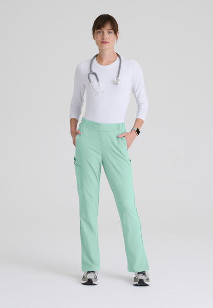 Cosmo 6-Pocket Mid-Rise Tapered Leg Pant - Soft Melon