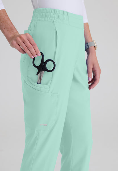 Cosmo 6-Pocket Mid-Rise Tapered Leg Pant - Soft Melon