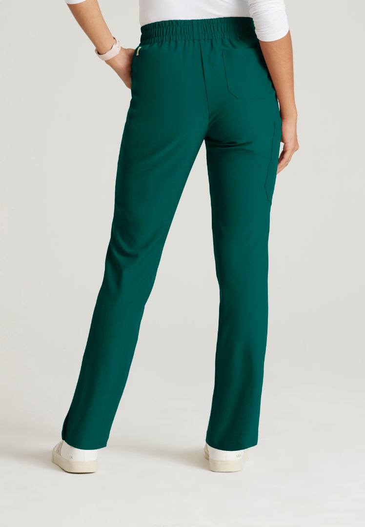 Grey's Anatomy™ Evolve "Cosmo" 6-Pocket Mid-Rise Tapered Leg Pant - Hunter Green