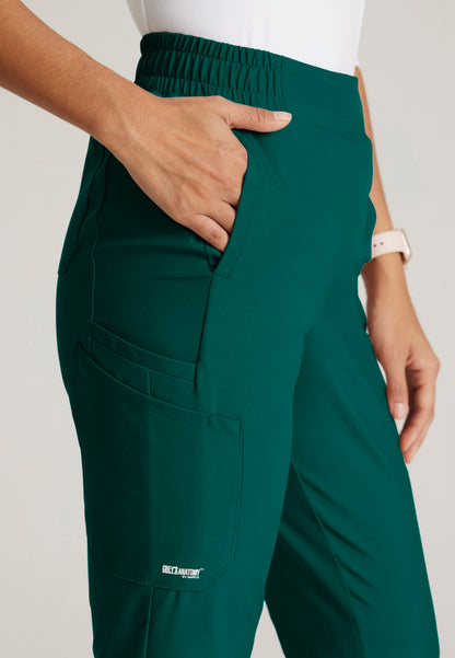 Cosmo 6-Pocket Mid-Rise Tapered Leg Pant - Hunter Green