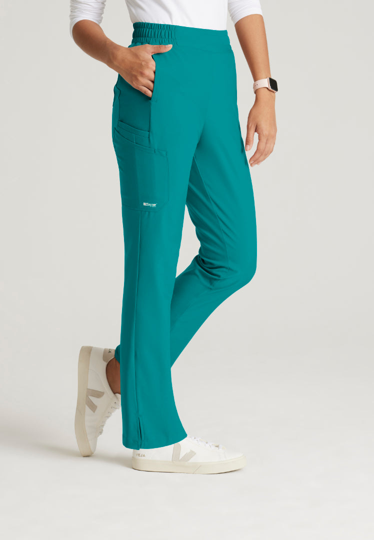 Grey's Anatomy™ Evolve "Cosmo" 6-Pocket Mid-Rise Tapered Leg Pant - Teal