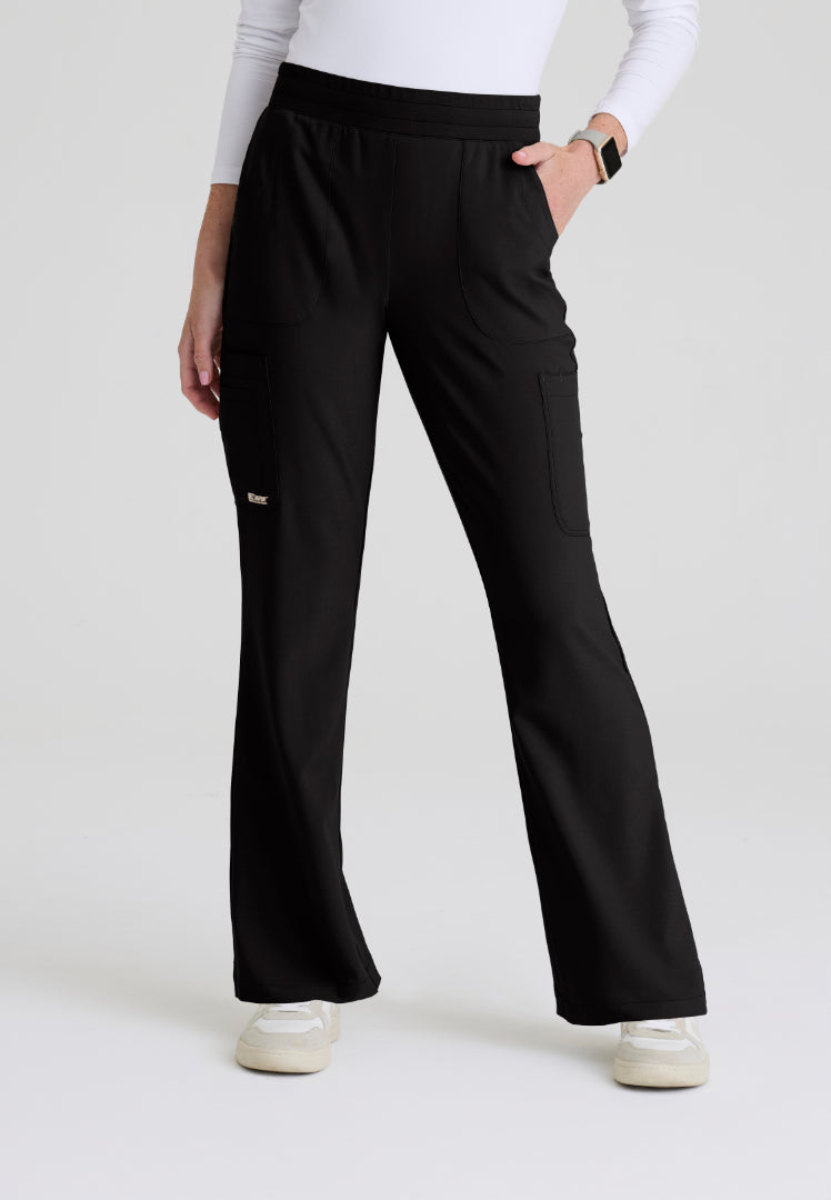 Sky 6-Pocket Flare Leg Scrub Pant - Black