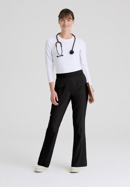 Sky 6-Pocket Flare Leg Scrub Pant - Black
