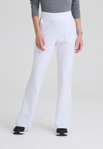 Sky 6-Pocket Flare Leg Scrub Pant - White