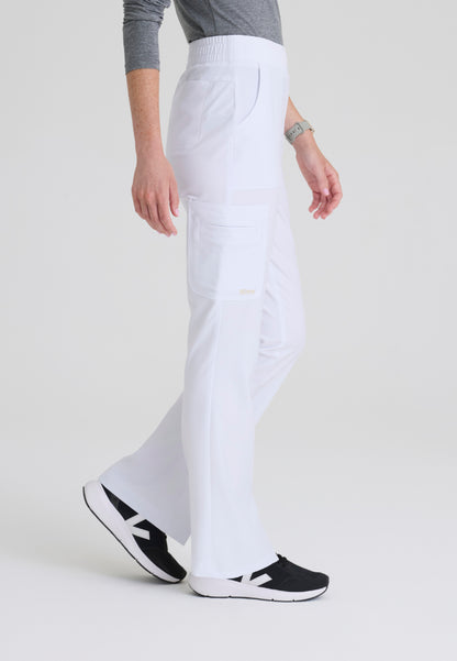 Sky 6-Pocket Flare Leg Scrub Pant - White