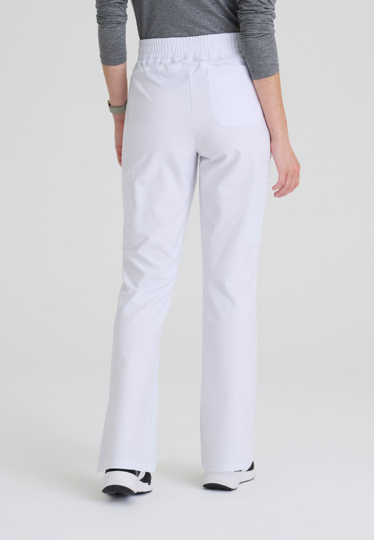 Sky 6-Pocket Flare Leg Scrub Pant - White