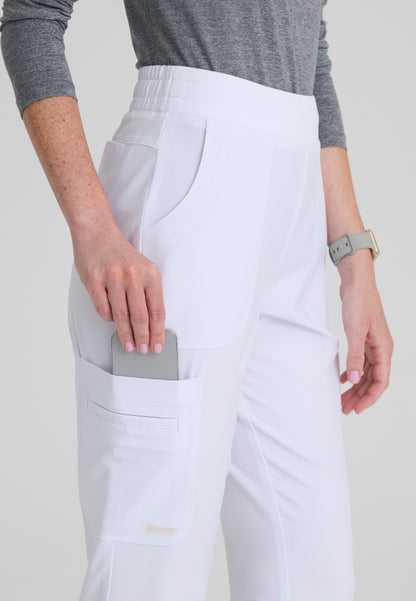 Sky 6-Pocket Flare Leg Scrub Pant - White