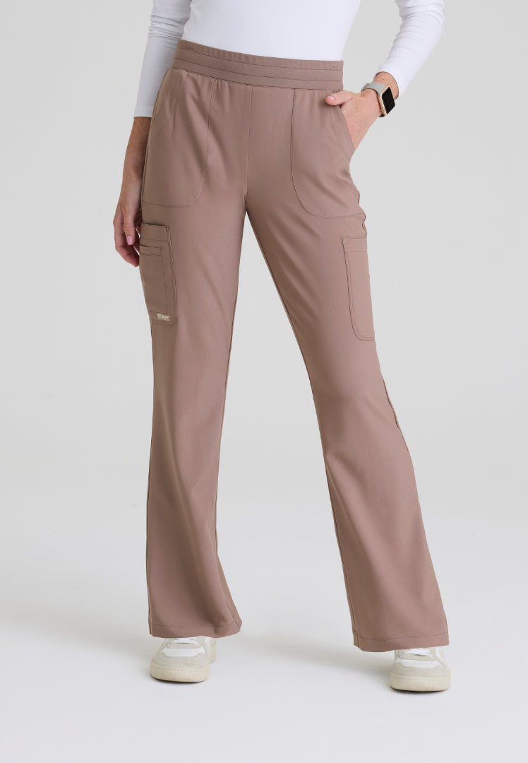 Sky 6-Pocket Flare Leg Scrub Pant - Driftwood