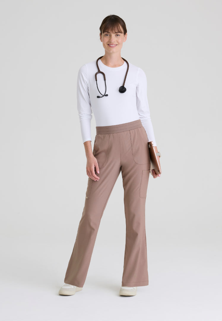 Sky 6-Pocket Flare Leg Scrub Pant - Driftwood