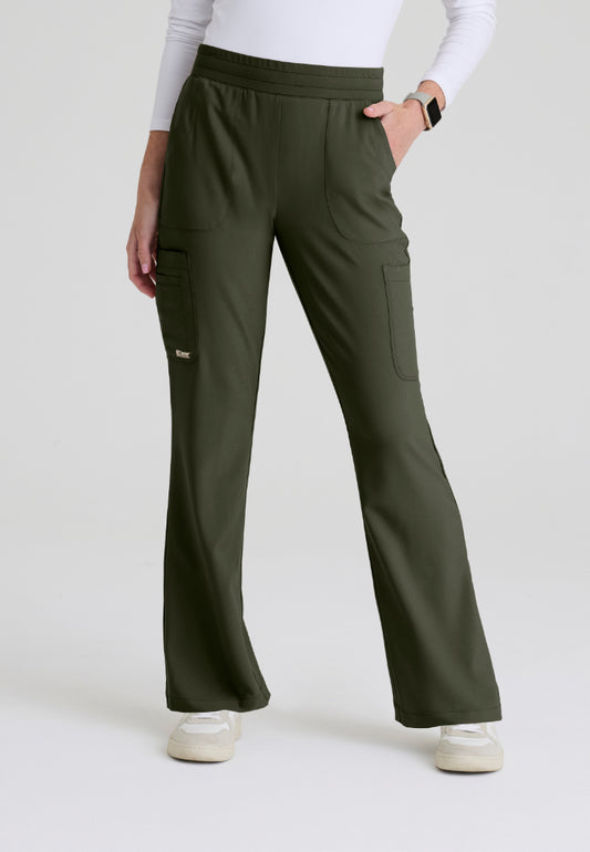 Sky 6-Pocket Flare Leg Scrub Pant - Fern