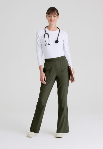 Sky 6-Pocket Flare Leg Scrub Pant - Fern