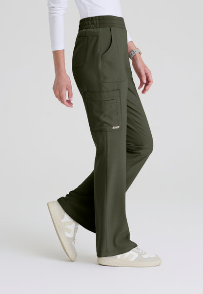 Sky 6-Pocket Flare Leg Scrub Pant - Fern