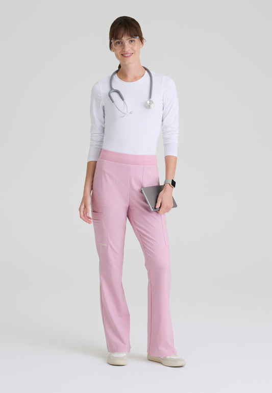 Sky 6-Pocket Flare Leg Scrub Pant - Misty Pink