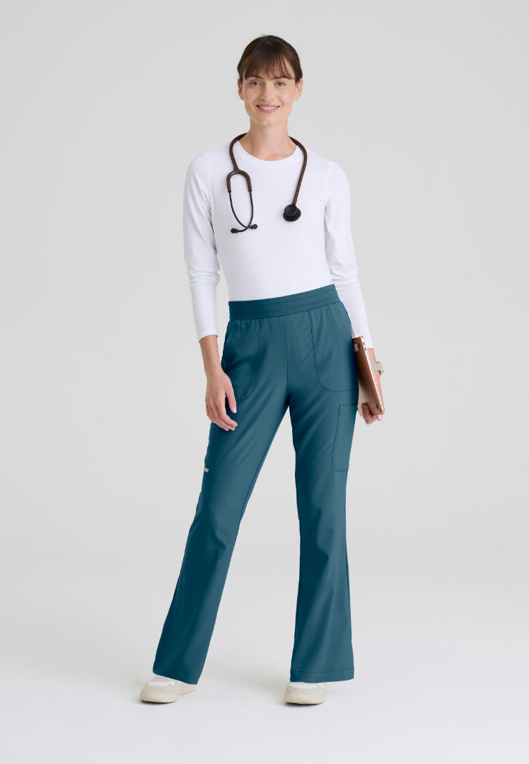 Sky 6-Pocket Flare Leg Scrub Pant - Bahama