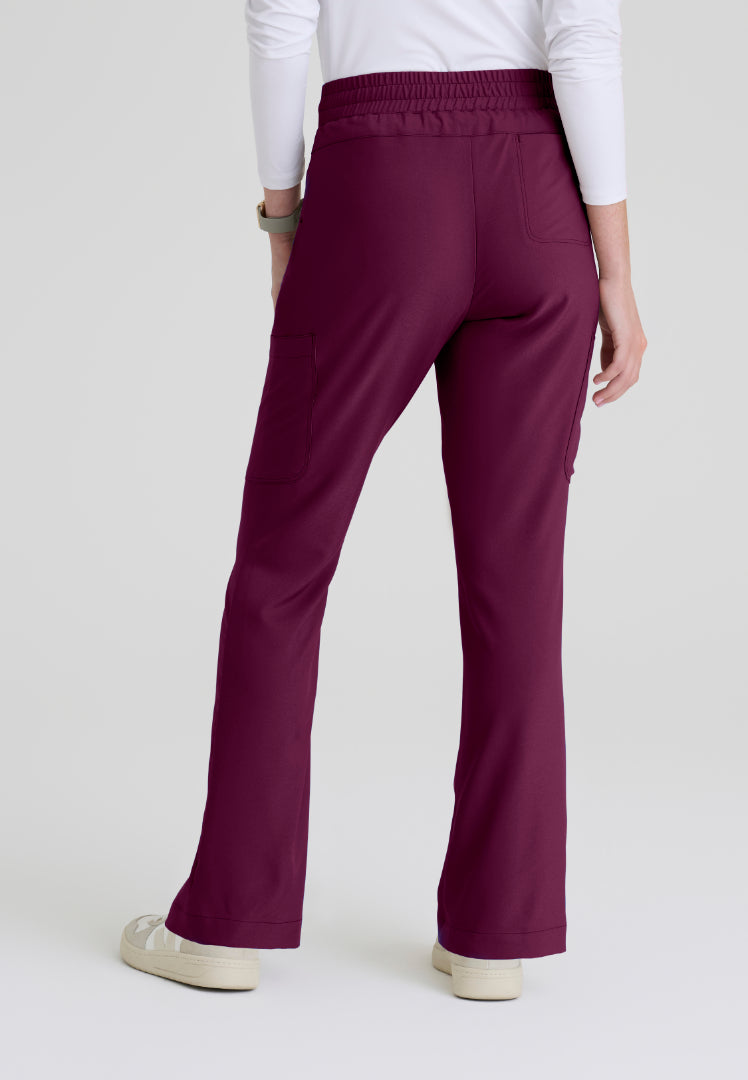 Sky 6-Pocket Flare Leg Scrub Pant - Wine