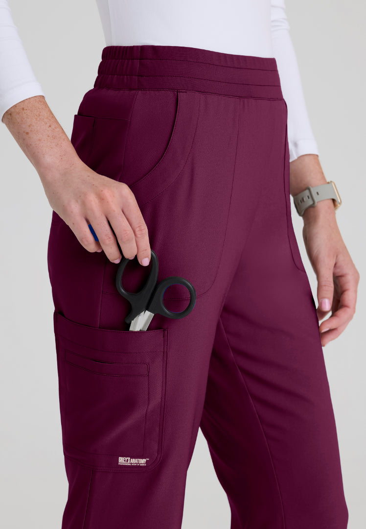 Sky 6-Pocket Flare Leg Scrub Pant - Wine