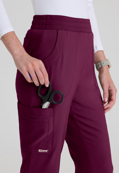 Sky 6-Pocket Flare Leg Scrub Pant - Wine
