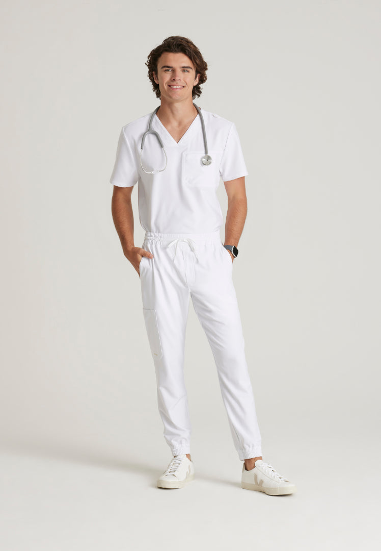 Voyager 5-Pocket Jogger Scrub Pant - White