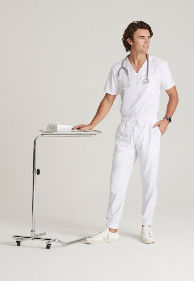 Voyager 5-Pocket Jogger Scrub Pant - White