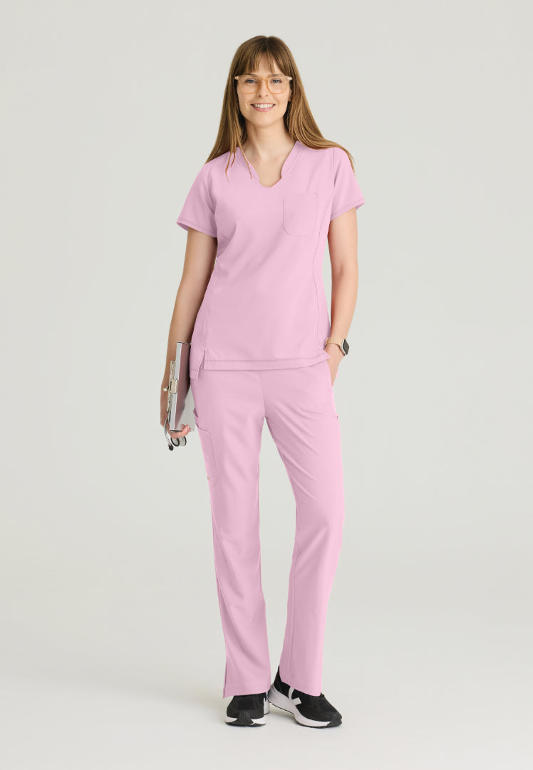 Cosmo 6-Pocket Mid-Rise Tapered Leg Pant - Misty Pink