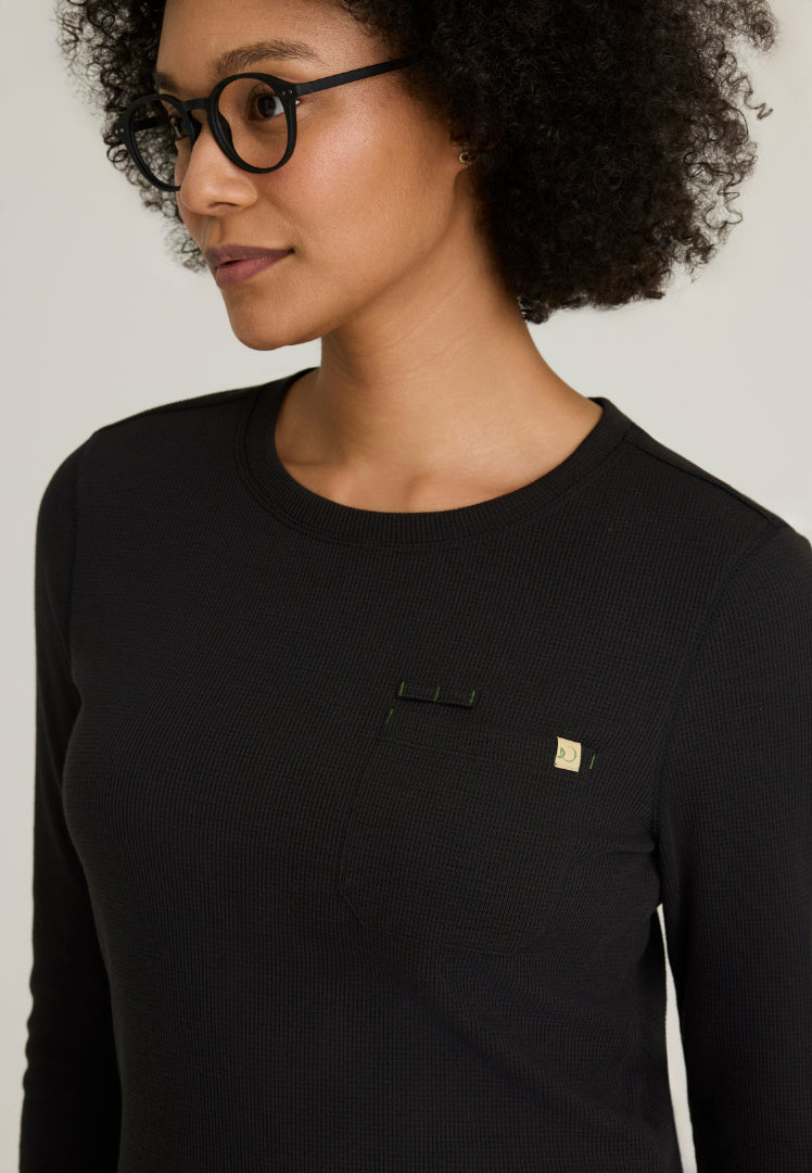 Wanderlust Long Sleeve Underscrub - Black