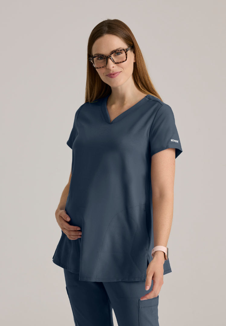 Promise 2-Pocket Maternity Top - Steel