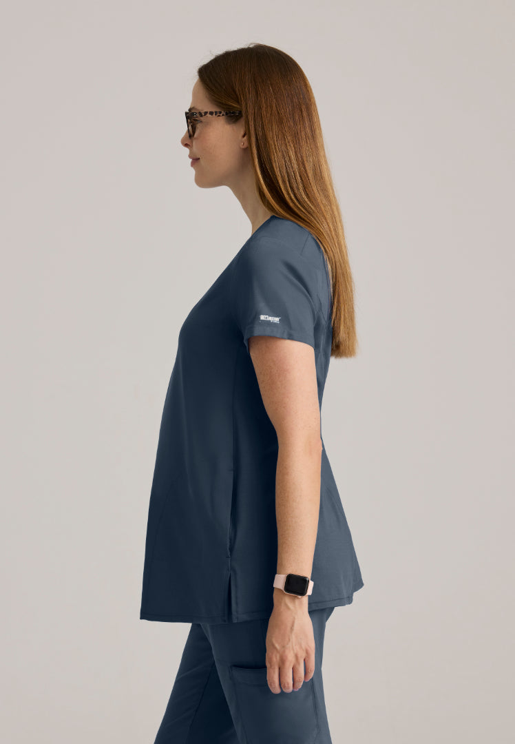 Promise 2-Pocket Maternity Top - Steel