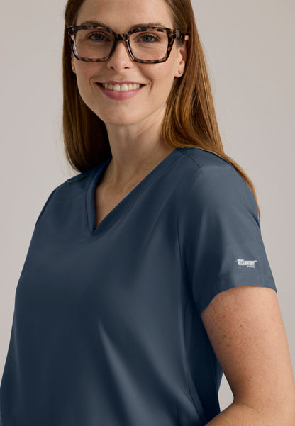 Promise 2-Pocket Maternity Top - Steel