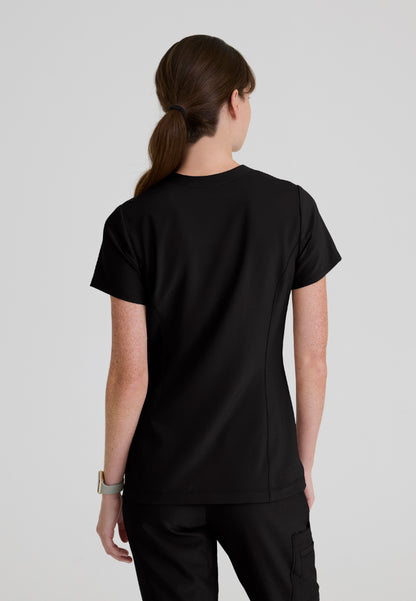 Sky Banded Neck 2-Pocket Top - Black