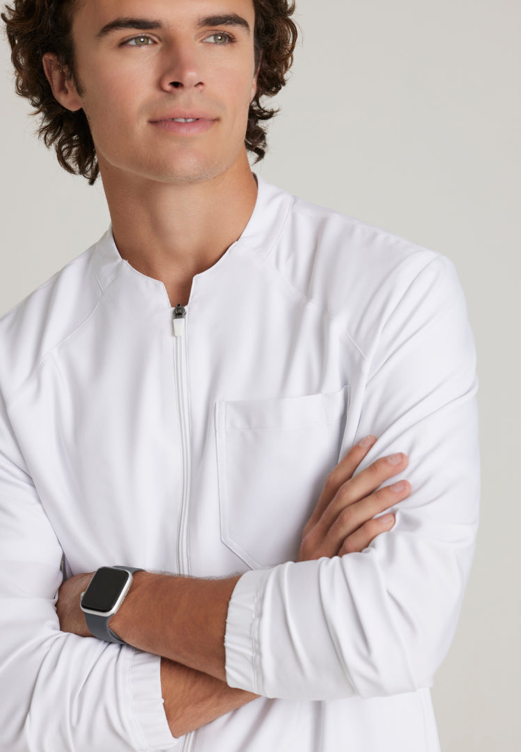 Cycle 3-Pocket Warm-Up Jacket - White