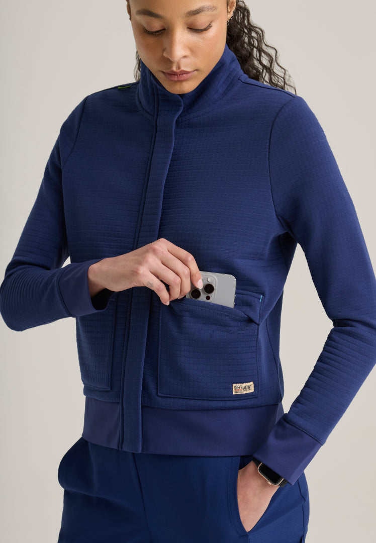Regina Waffle Jacket - Indigo