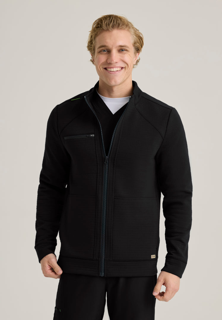 Ron Waffle Fleece Jacket - Black