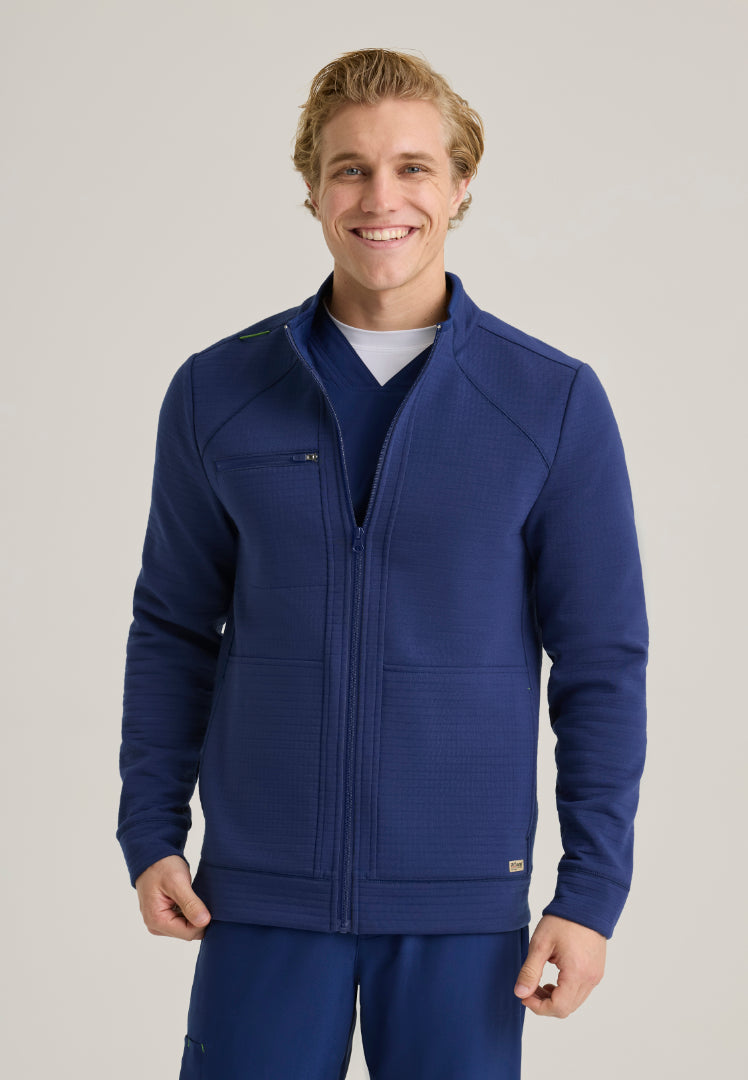 Ron Waffle Fleece Jacket - Indigo