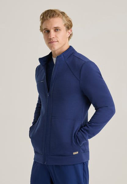 Ron Waffle Fleece Jacket - Indigo
