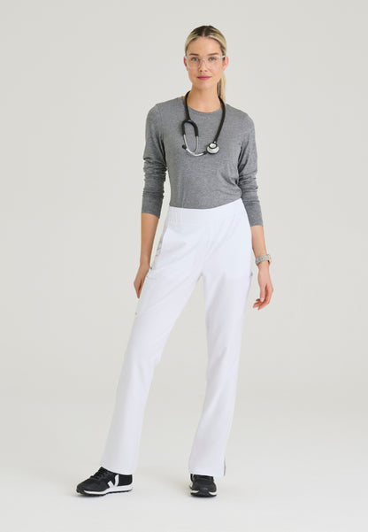 Cosmo 6-Pocket Mid-Rise Tapered Leg Pant - White