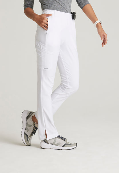 Cosmo 6-Pocket Mid-Rise Tapered Leg Pant - White