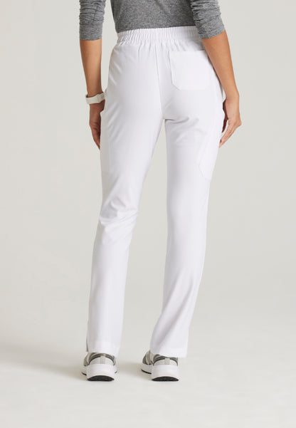 Cosmo 6-Pocket Mid-Rise Tapered Leg Pant - White