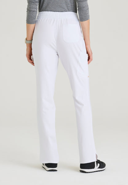 Cosmo 6-Pocket Mid-Rise Tapered Leg Pant - White