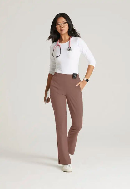 Grey's Anatomy™ Evolve "Cosmo" 6-Pocket Mid-Rise Tapered Leg Pant - Driftwood - The Uniform Store