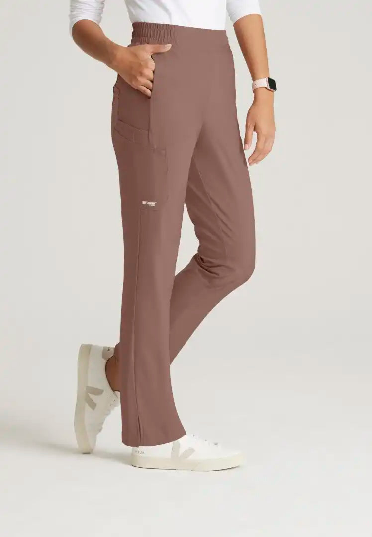 Grey's Anatomy™ Evolve "Cosmo" 6-Pocket Mid-Rise Tapered Leg Pant - Driftwood - The Uniform Store