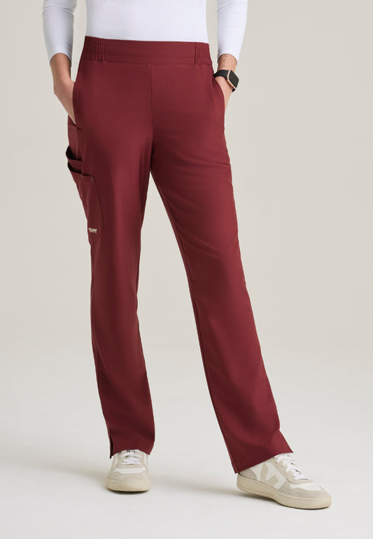 Cosmo 6-Pocket Mid-Rise Tapered Leg Pant - Chestnut
