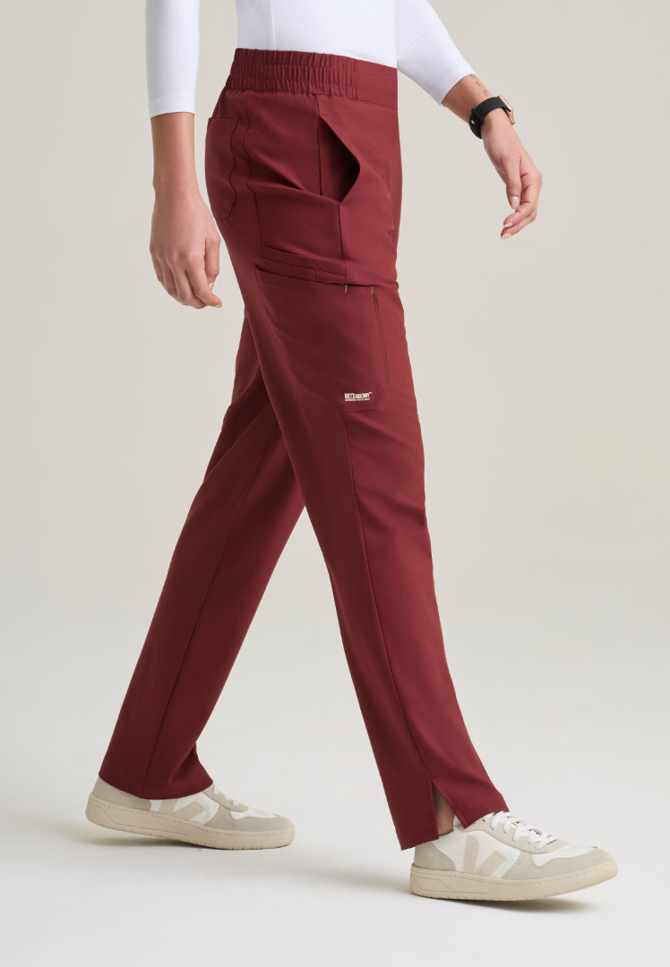 Cosmo 6-Pocket Mid-Rise Tapered Leg Pant - Chestnut