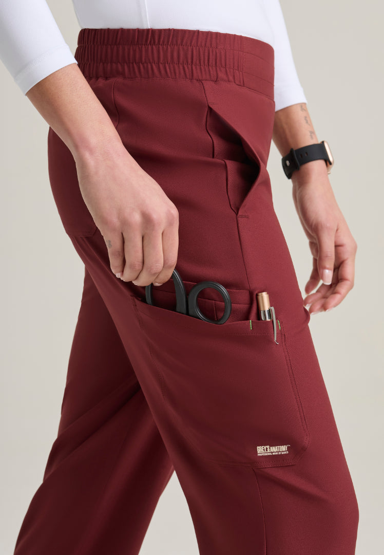 Cosmo 6-Pocket Mid-Rise Tapered Leg Pant - Chestnut
