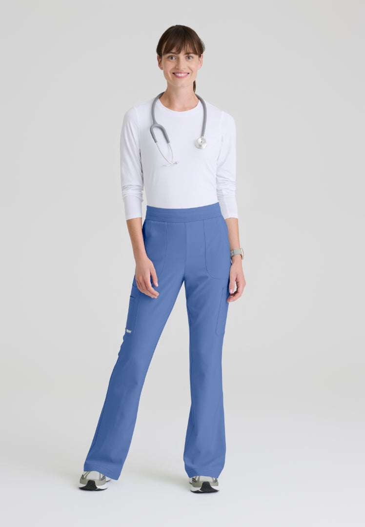 Sky 6-Pocket Flare Leg Scrub Pant - Ciel