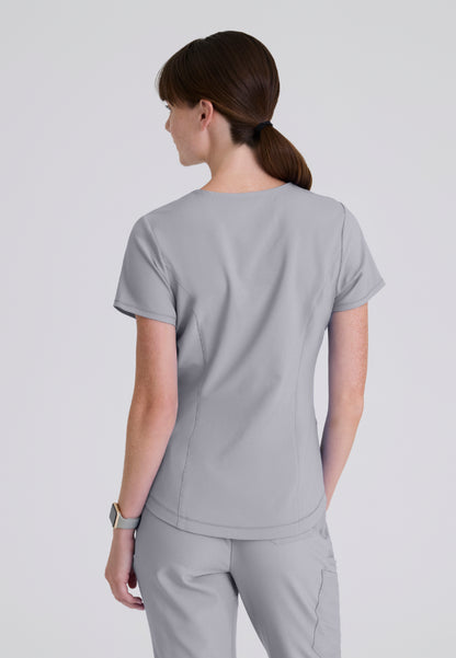 Rhythm 2-Pocket Piped V-Neck Top - Moonstruck