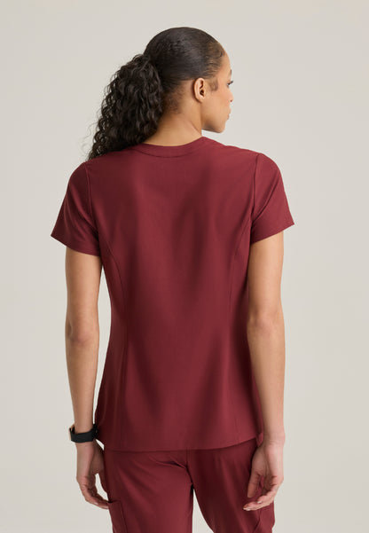 Sky Banded Neck 2-Pocket Top - Chestnut