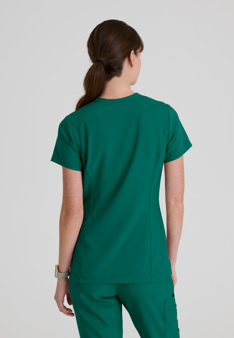 Sky Banded Neck 2-Pocket Top - Hunter