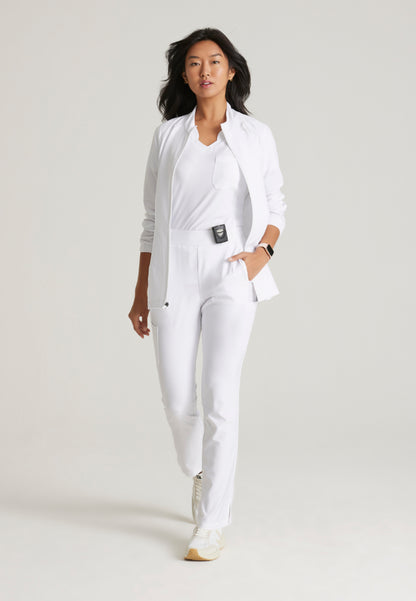 Cosmo 6-Pocket Mid-Rise Tapered Leg Pant - White