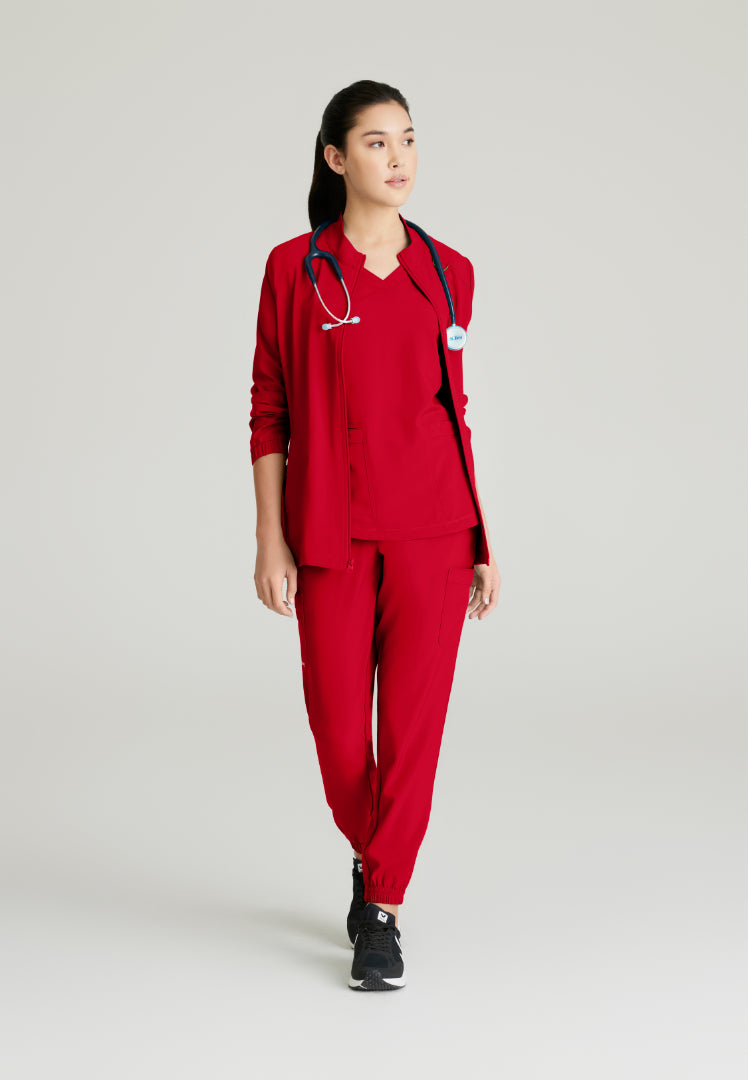 Grey's Anatomy™ Evolve "Terra" 6-Pocket Mid-Rise Cargo Pant - True Red